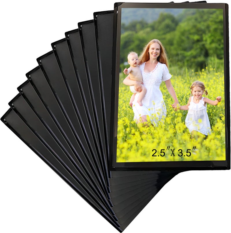 Sooyee 8 Pack 2.5X3.5 Magnet Photo Frame Refrigerator, Magnetic Picture Holder, Magnetic Picture Frame Fridge(Black) - Image 1